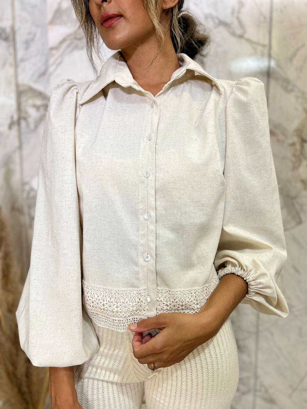 CAMISA LINHO CROPPED  CLARICE