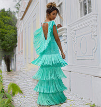 Carregar imagem no visualizador da galeria, VESTIDO TRICO FRANJAS - DRESS PARADISE LONGO