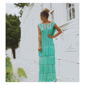 VESTIDO TRICO FRANJAS - DRESS PARADISE LONGO